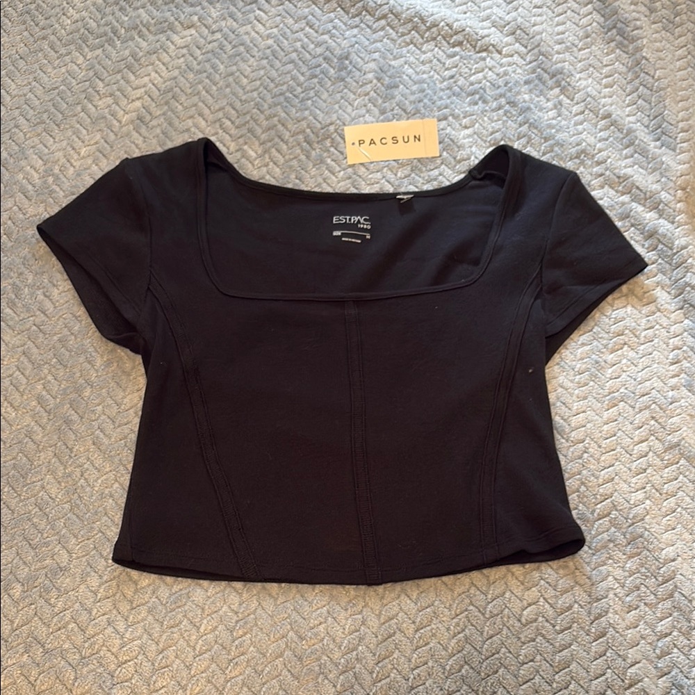PacSun Black Square Neck Blouse